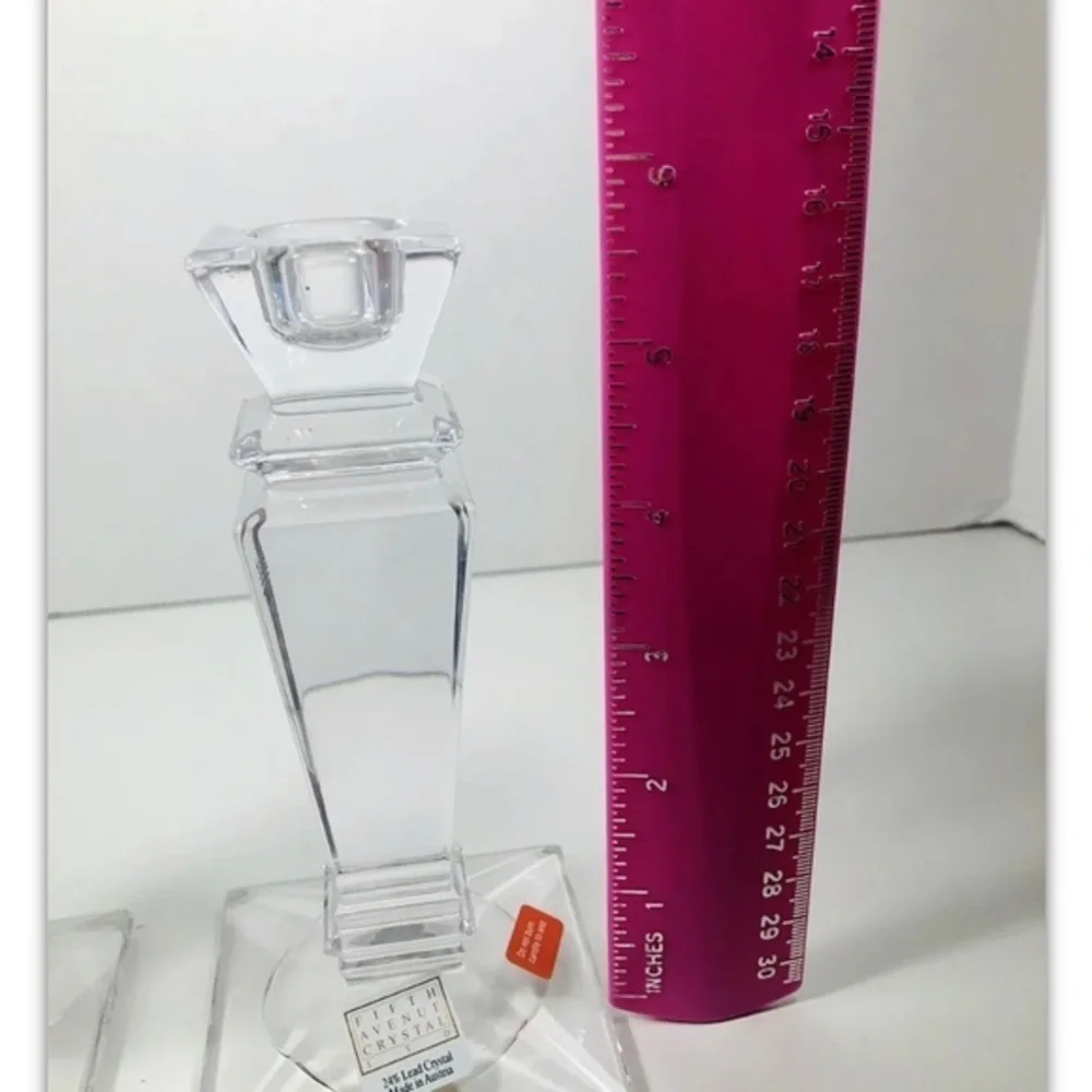 Fifth Avenue Crystal Ltd, 5 1/2 Pillar Candle stick Holder Pair